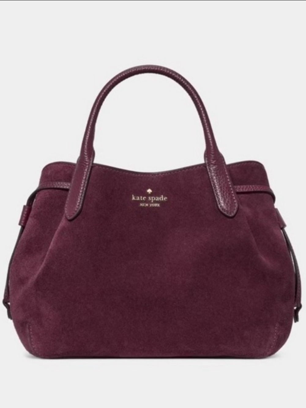NWT Kate Spade Small Dumpling Suede Satchel Bag, Deep Cherry🌸
